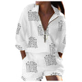 Long Sleeve Shirt & Pocket Design Shorts Set Women's 2-piece Set Lista de Desejos - On Line Store
